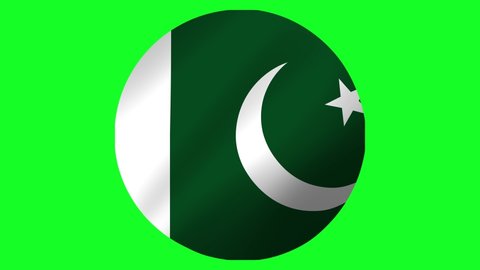 Round Flag of Pakistan, pakistani 4k Flag waving in air
