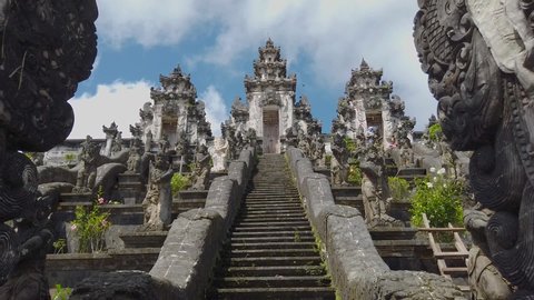 Temple in Bali. Ancient temple in bali. A long staircase to the temple. Hindu temple in bali
