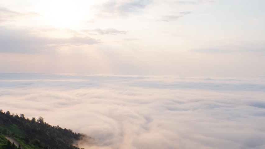 Amazing sunset with clouds time lapse.