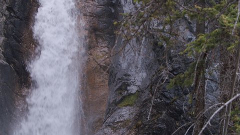 Beautiful Silverton Waterfalls in Banff National Park, Castle Mountain Junction, Canadian Waterfall