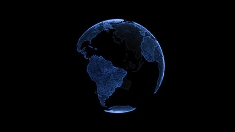 Rotating World Globe Particles Hud Digital Stock Footage Video (100% ...