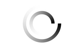 Round icon for loading, waiting, downloading, uploading, connecting. Circles with a gradient rotate. Alpha channel. Looped video footage. 4K
