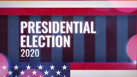 4k Presidential Election 2020 Epic Intro. American flag with blinking stars. Vote 2020 USA. Amazing for Social Media or Television Spot.