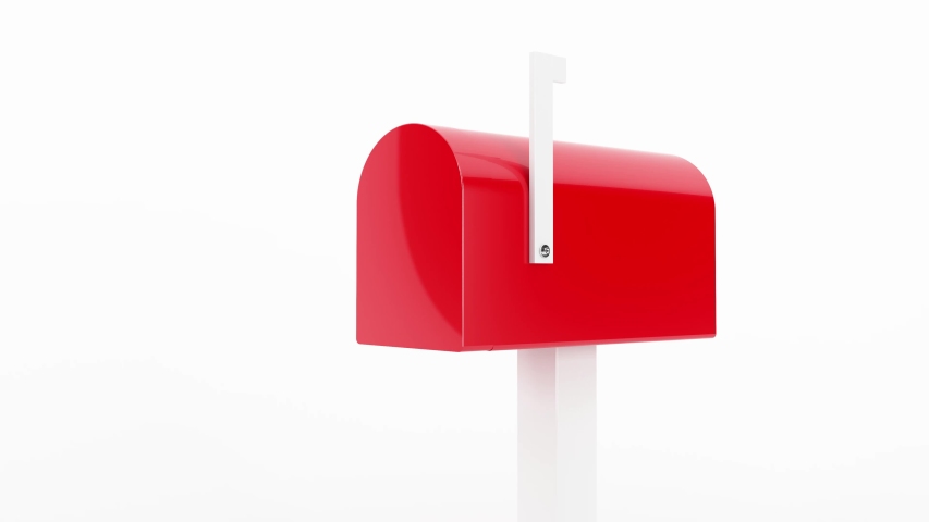 Mailbox animation. 4k 3D animation of a traditional red mailbox with a white envelope coming out | Shutterstock HD Video #1056712979