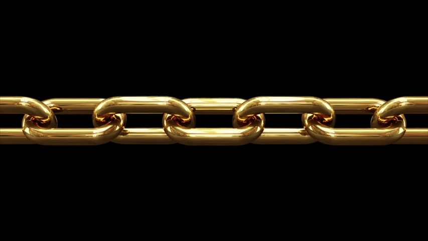 Gold chain. 4k 3D animation of a golden chain spinning with hyper realistic reflections Royalty-Free Stock Footage #1056712988
