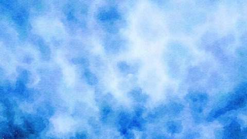 Blue watercolor texture with looping motion animation. Watercolour background surface with looped motion.