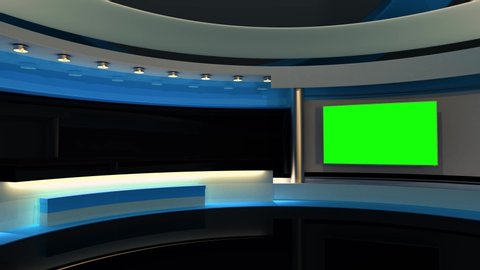 Tv Studio Blue Studio Backdrop Tv Stock Footage Video (100% Royalty 