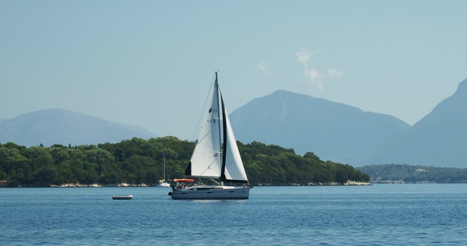 Sailing ship in amazing Greece