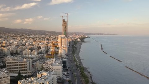 Aerial View of Limassol, Cyprus Coastline