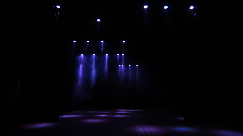 many lighting devices on empty stage Stock Footage Video (100% Royalty ...