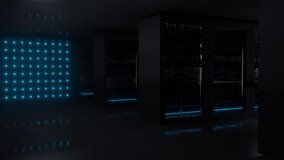 Cloud data server panels in a server room of a data center with security scanner. Dolly Shot in 4K High Quality Animation - Powered by Shutterstock - Get 15% off with code: PIKWIZARD15