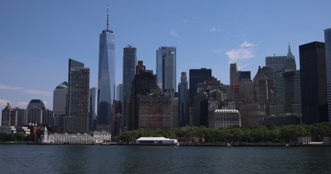 A view of downtown Manhattan on a sunny day in New York City.
