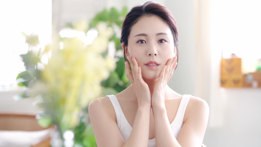 Beauty concept of an asian woman. Beauty salon. Skin care. Body care. Hair removal. | Shutterstock HD Video #1056763880