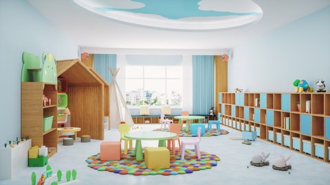 Interior Of A Modern Kindergarten Classroom
