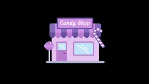 Animated Candy shop icon. 4k Animated Icons