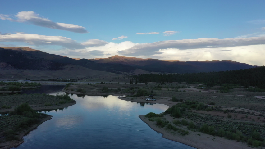 Twin Lakes Drone Footage Sunset