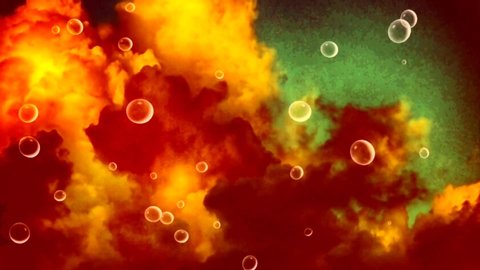 Colorful clouds and bubbles. High quality footage
