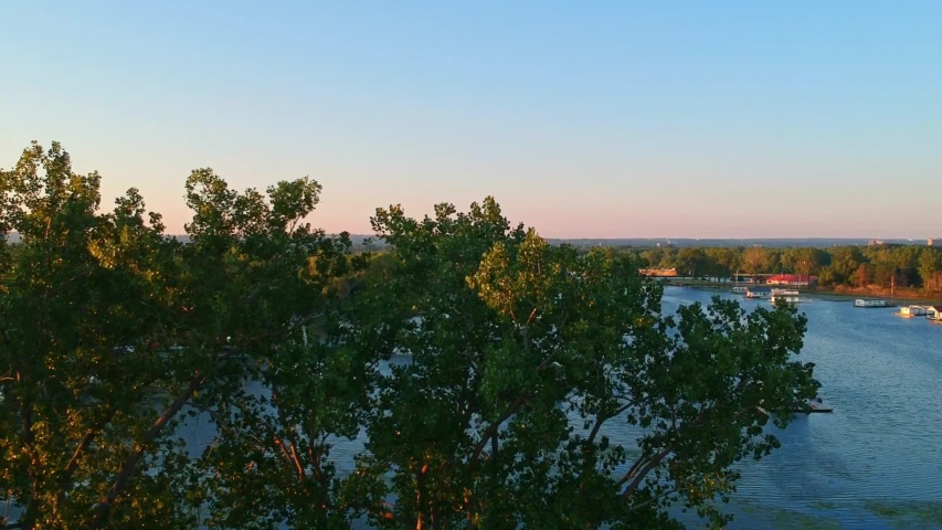 Aerial view of Presque Isle State Park in Erie, Pennsylvania image ...