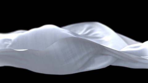 4k Wave White satin fabric Background.Wavy silk cloth fluttering in the wind.tenderness and airiness.3D digital animation of seamless flag waving ribbon streamer riband. 