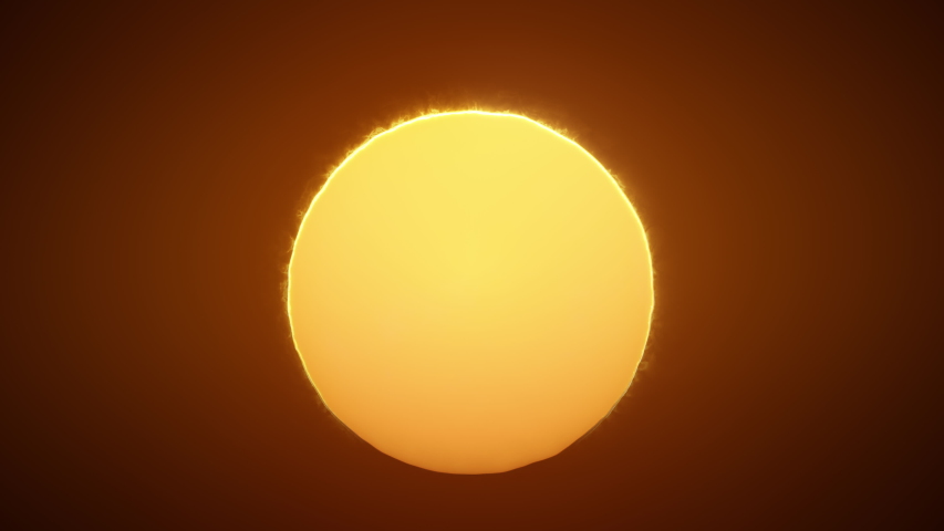 Beautiful Clear Big Sunrise (Sunset) Close-up. Big Red Hot Sun in Warm Air Distortion Above the Horizon. Royalty-Free Stock Footage #1056868220