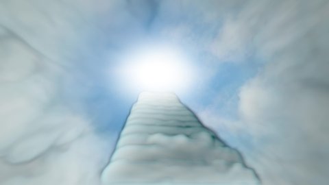 Stairway to Heaven in Cloudy Sky  Background Animation