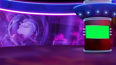 Purple colour rotating globe in background window for News base TV Program
