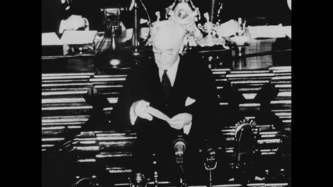 CIRCA 1940 - In this documentary directed by Frank Capra, Secretary Hull gives a speech at the Havana Conference For the Defense of the Americas.