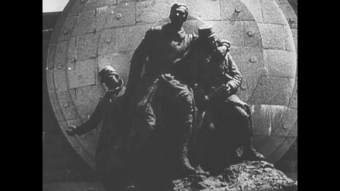 CIRCA 1943 - In this documentary directed by Frank Capra, French soldiers move above and below ground along the Maginot Line.