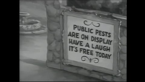 CIRCA 1935 - In this animated film, rude people are put on display in a public park forced to endure exaggerated versions of their own rude behavior.