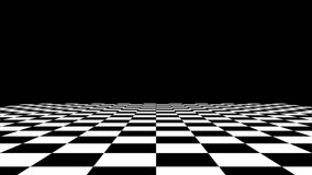 An endless chessboard running into the distance