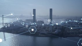 Industrial technology concept. Communication network. INDUSTRY 4.0. Factory automation. - Powered by Shutterstock - Get 15% off with code: PIKWIZARD15