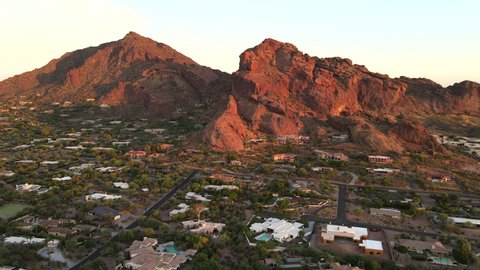 Camelback Mountain, located in Phoenix and near Scottsdale,Arizona,USA