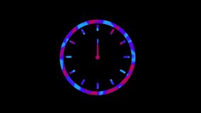 clock on 12 hour clock 4k video Animation.