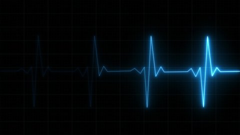 Heart rate monitor electrocardiogram EKG or ECG looping background 02_4K