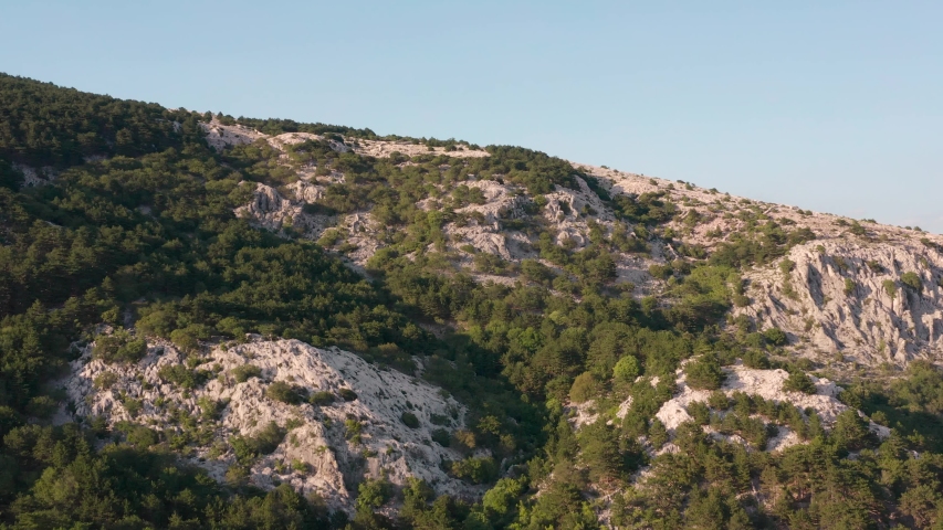 The Rocky Mountains With The Old Church And Cemetery Of Baska In The Krk Island, Croatia.