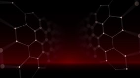 Abstract red graphene structure, bokeh background infinite loop stock video