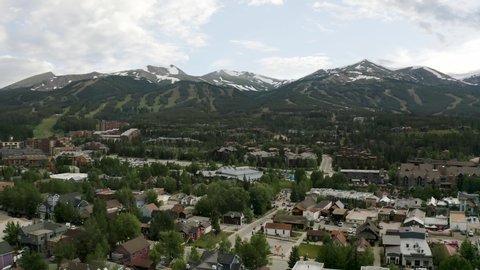 4k Drone footage - Beautiful Breckenridge Colorado. A quiet ski town in the Rocky Mountains.	
