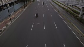 As Jakarta City begins to end its lock down after the coronavirus case was confirmed in Indonesia. Usually filled with workers go to the office, is seldom so empty. - Powered by Shutterstock - Get 15% off with code: PIKWIZARD15