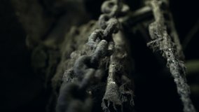 Dusty old chains, clip ideal for fitness-strength ad, for a horror movie, documentaries and much more