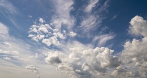 SeriesSKY CLEAR beautiful cloud Blue sky with clouds 4K sun Time lapse clouds 4k rolling puffy cumulus cloud relaxation weather dramatic beauty color atmosphere background video loop