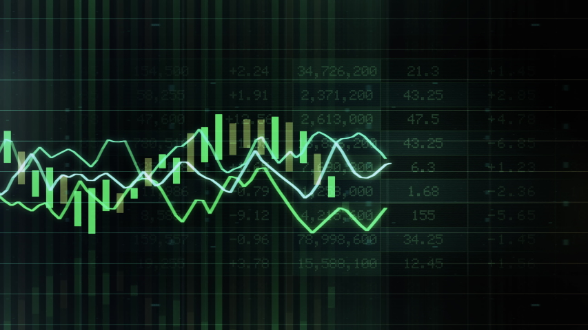 Data Chart Animated Loop Front Green Royalty-Free Stock Footage #1056980522