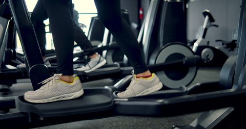 A member of a gym Come exercise by running on a treadmill. People in the gym are exercising by running. Concept of exercising in the gym. fitness gym, fitness exercise, exercise lose weight.
