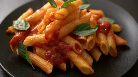 Penne pasta in tomato sauce - Italian food style