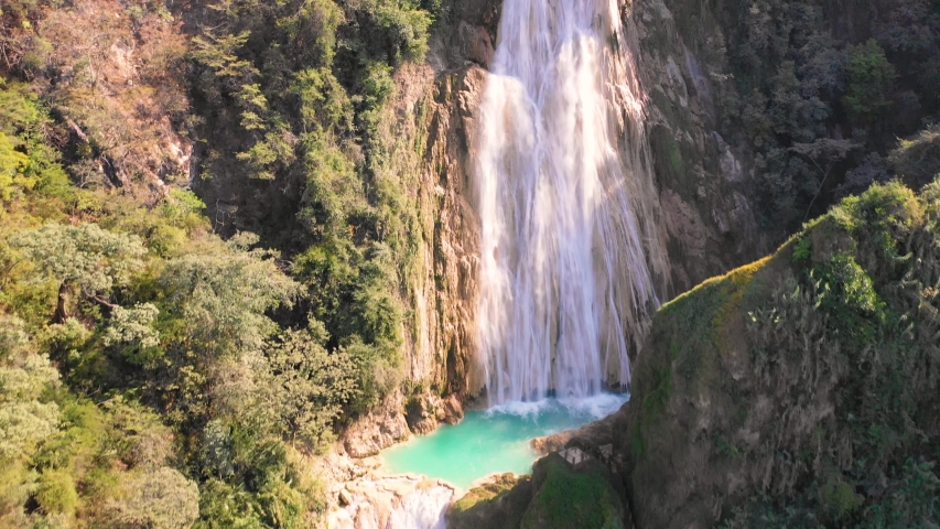 Aerial View El Chiflon Waterfalls Surrounded Stock Footage Video (100% ...