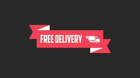 free delivery fast delivery order now word animation motion graphic video with Alpha Channel, transparent background use for website banner, coupon,sale promotion,advertising, marketing 4K Footage