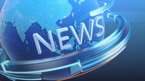 Breaking News Channel Intro Done with Conceptual 3D Logo Revolving Around Planet. News Station Broadcasting Intro Concept