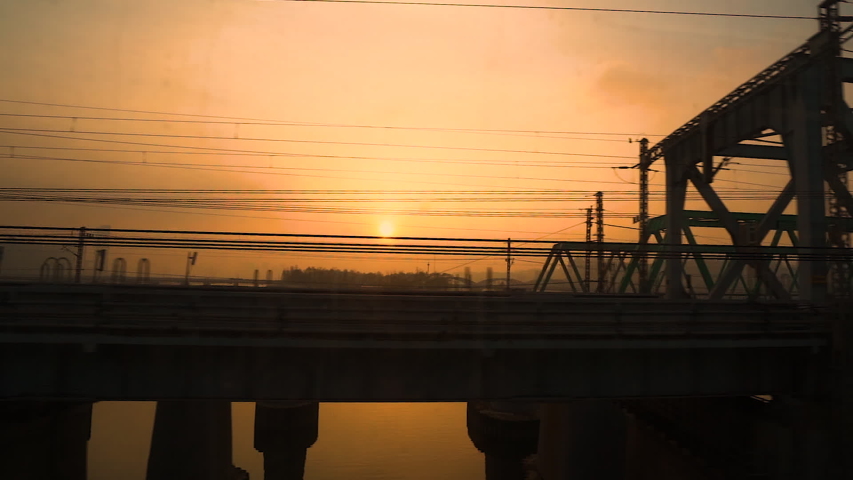 bridge at sunset, Seoul, South Korea Royalty-Free Stock Footage #1057025972