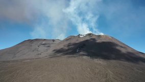 Beautiful panoramic aerial 4K video from flying drone on  crater of Mount Etna. Volcano Eruption - Lava flow and ash emission Etna national park, Sicily, Italy (series)
 - Powered by Shutterstock - Get 15% off with code: PIKWIZARD15