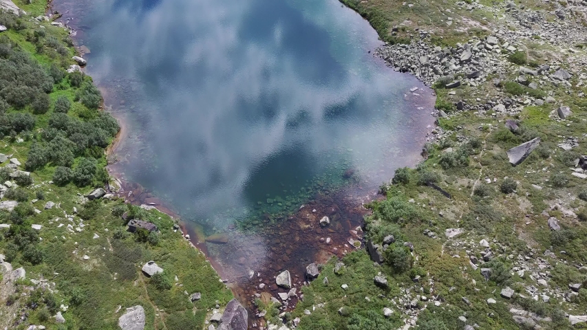 Mountain lake of Ergaki Natural Park, Russia. Travel and hiking