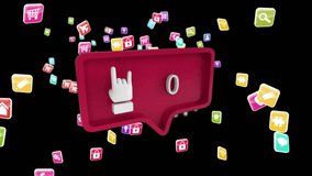 Animation of numbers increasing over floating digital icons on the black background. Social networking global connections concept digitally generated image. - Powered by Shutterstock - Get 15% off with code: PIKWIZARD15